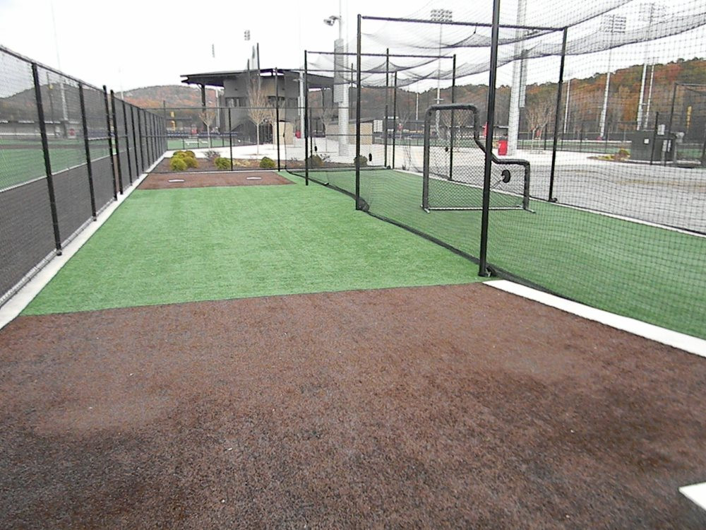 Greenwich artificial turf batting cage